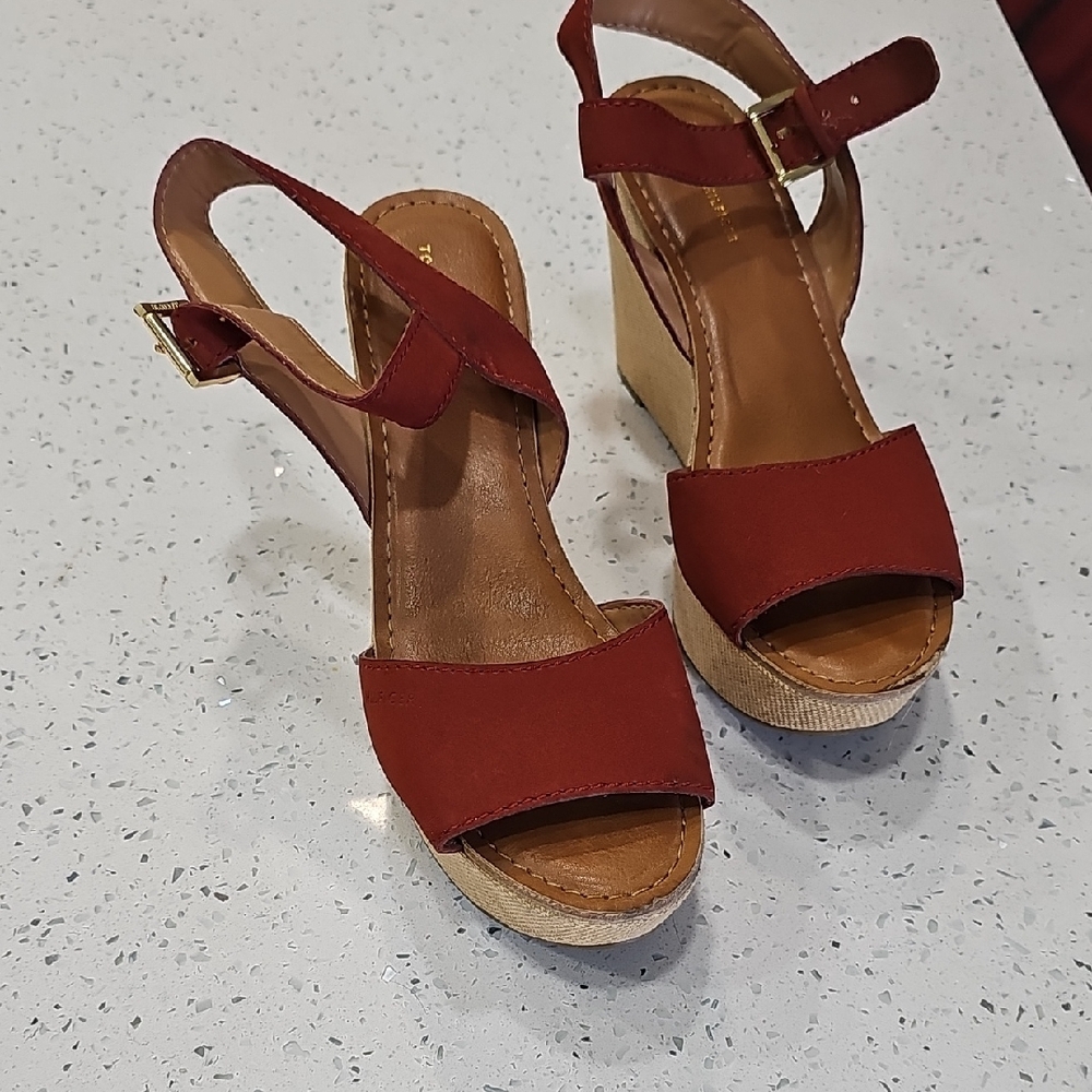 Tommy Hilfiger Red Wedge Sandals
